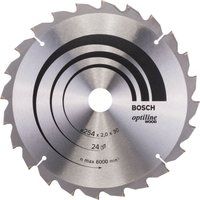 Bosch 2608640434 Optilineline Mitre Circular Saw Blade for Wood, 254mm x 2.0mm x 30mm, 24 Teeth, Silver