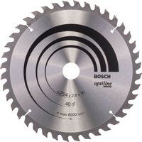 Bosch Professional 2608640443 Optiline Wood Circular Saw Blade (for Wood, 254 x 30 x 2.8 mm, 40 Teeth; Accessories for Circular Saws), Silver