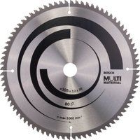 Bosch 2608640452 Multi Material Circular Saw Blade, 305mm x 3.2mm x 30mm, 80 Teeth, Silver