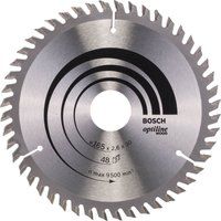 Bosch Professional Optiline Wood Circular Saw Blade (for Wood, 165 x 30 x 2.6 mm, 48 Teeth, Circular Saw Accessory)