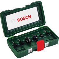 Bosch 6-Piece Hard Metal Router Bit Set (for Wood, Shank Ø 1/4", Accessory Routers)