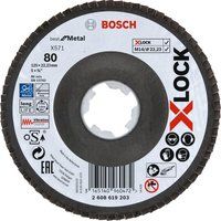 Bosch Professional 2608619203 Angled Flap Disc Best (for Metal, X-LOCK, X571, Diameter 125 mm, Grit Size K80)