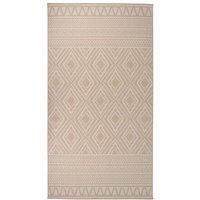 Outdoor Flatweave Rug 80x150 cm Brown Stripes