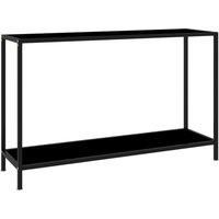 Console Table Black 120x35x75 cm Tempered Glass