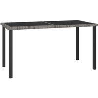 Garden Dining Table Grey 140x70x73 cm Poly Rattan