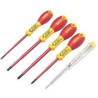 Stanley Tools STA062692 FatMax VDE Insulated Phillips and Parallel Screwdriver - Yellow/Black (Set of 5)