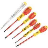 Stanley FatMax VDE Insulated Screwdriver Set 6 Pce Slotted/Pozi TATTY BOX