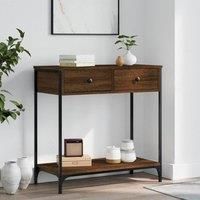 Console Table Brown Oak 75x34.5x75 cm Engineered Wood