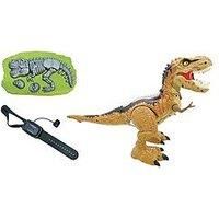 Lexibook - RC Tyrannosaurus Control, Realistic dinosaur, Articulated movements, Roars, Smoke spitting, Light effects, Rechargeable, Fossil and hand-held remote controls included, DINO02