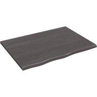 Wall Shelf Dark Grey 80x60x2 cm Treated Solid Wood Oak