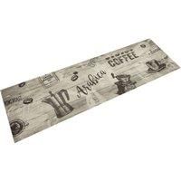 Kitchen Rug Washable Coffee Grey 45x150 cm Velvet