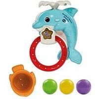 VTech Scoop & Score Dolphin, Interactive Bath Toy for 1 Year Olds, Bath Toy with Hoop & Balls, Lights & Music, Bath Time Gift for Babies & Toddlers 1, 2, 3 years +, English version