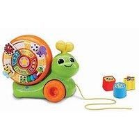 VTech Baby Spinning Activity Snail, 4 Light-up Buttons Teach Letters, Numbers, Shapes & Colours, Activity Board with Manipulatives & Shape Sorter, Interactive Toy for 12, 24 months +, English version