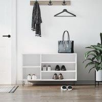 Shoe Cabinet High Gloss White 102x36x60 cm Engineered Wood