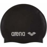 Arena unisex Swim Cap Classic Silicone, BLACK-SILVER, one size