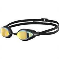 Arena Air Speed Mirrored Mens Swimming Goggles Black/Yellow Copper