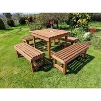 Churnet Valley Garden Furniture Churnet Valley Contemporary Table And Bench Set - Sits 8