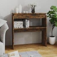 Console Table Smoked Oak 80x30x80 cm Engineered Wood