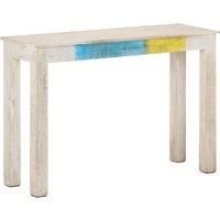 Console Table White 115x35x77 cm Rough Mango Wood