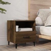 Bedside Cabinet Brown Oak Engineered Wood