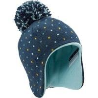 Baby Peruvian Ski/sledge Hat - Simple Warm Navy Blue And Turquoise