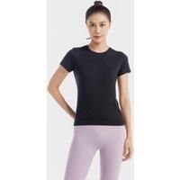 Women's Breathable Short-sleeved Fitness T-shirt. Black