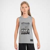 Kids' Sleeveless Basketball Jersey Ts500 Fast - Grey