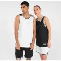 Adult Reversible Sleeveless Basketball Jersey T500 - Black/white