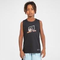 Kids' Sleeveless Basketball Jersey T500 - Black