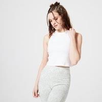 Women's Ribbed Cropped Fitness Tank Top 520 - Off-white