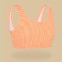 Girl's Swimsuit Crop Top Lana Texture 500 Melon