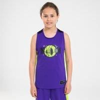 Kids' Sleeveless Basketball Jersey T500 - Purple/yellow