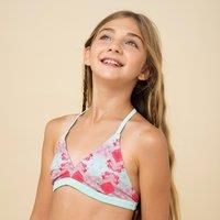 Girl's Swimsuit Top Surf Triangle Betty 500 Turquoise Pink