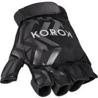 Kids'/adult Medium-intensity 1 Knuckle Field Hockey Glove Fg510 - Black/grey