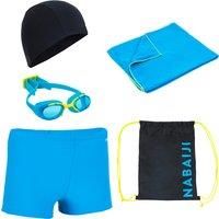 Start 100 Boy's Swimming Set - Blue/navy Blue (bag. Cap. Boxers. Goggles. Towel)