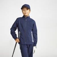 Kids Golf Waterproof Rain Jacket Zip High Neck Outwear Rw500 Navy Blue Inesis