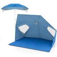 2-In-1 Convertible Beach Tent With Roll-Up Windows For 2-4 People