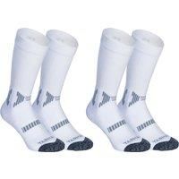 Kids' Mid-rise Intermediate Basketball Socks Twin-pack - White