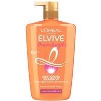 L’Oréal Paris Elvive Dream Lengths Shampoo XL for Long Damaged Hair, Nourishing & Strengthening to Prevent Hair Breakage, Enriched with Castor Oil, 1L