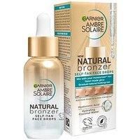 Garnier Ambre Solaire Natural Bronzer, Self Tan Drops for Face, Hyaluronic Acid & Coconut Water, Tailor Made Glow, Gradual & Natural Fake Tan, Approved by Cruelty Free International, Vegan, 30ml