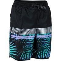 Boys' Swim Shorts - 500 Palmsand Black