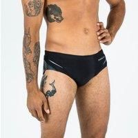 Men's Swimming Briefs 900 Yoke Tram Black Green