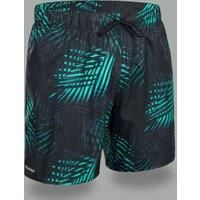 Men's Swim Shorts 15" - 100 Palm Black Turquoise