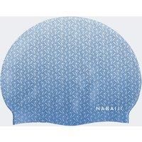 Silicone Swim Cap - One Size - Geo White Blue