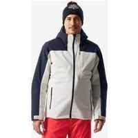 Men's Warm And Waterproof Ski Jacket 500-grey And Navy Blue