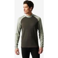 Mens Skiing Warm And Breathable Base Layer Top. 500 - Dark And Light Green