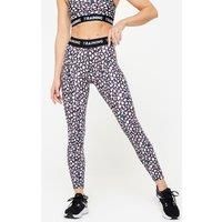 Women's High-waisted Dance Leggings - Black Print