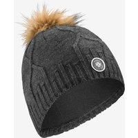 Adult Cable-knit Virgin Fur Hat - Dark Grey