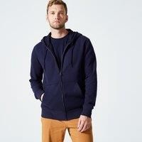 Men's Fleece Zip-up Fitness Hoodie - Blue/black