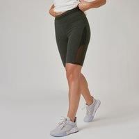 Women's Slim-fit Cotton Fitness Cycling Shorts 520 Without Pockets - Grey/black